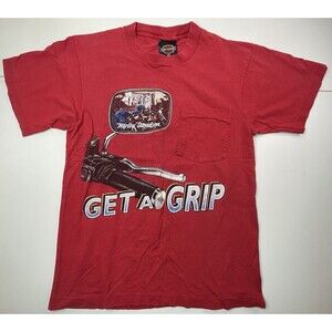 Harley Davidson Marietta GA TShirt Size Medium Red Get A Grip Vintage 90’s